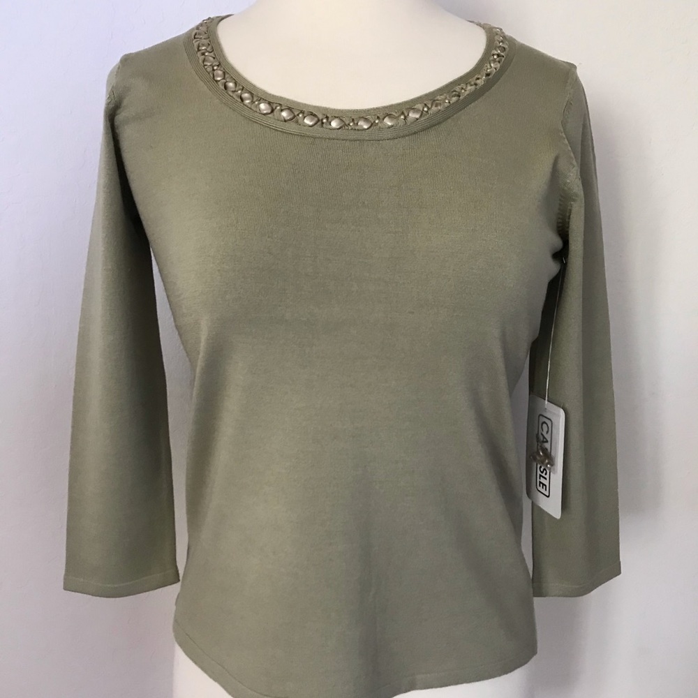 Carlisle Olive Green Crew Neck Sweater